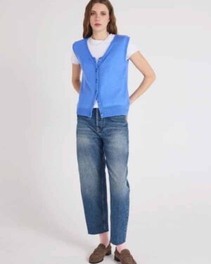 ABSOLUT CASHMERE TAYLOR KNIT CARDIGAN MARINA BLUE