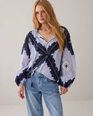 SUMMUM WOMAN TIE DYE TOP BLUE