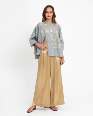 GREEK ARCHAIC ASYMMETRIC JACKET BLOSSOM STONE/GOLD