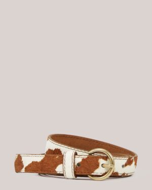 SUMMUM WOMAN SUEDE BELT WITH COW PRINT
