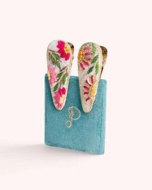 POWDER HAIR CLIPS CREAM FLORA