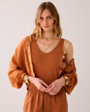 SUMMUM WOMAN REVERSIBLE SINGLET CINNAMON