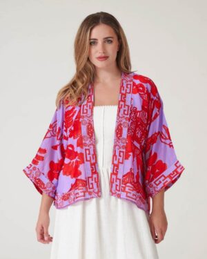 ONE HUNDRED STARS KIMONO GIANT WILLOW VIOLET