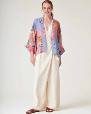 ONE HUNDRED STARS KIMONO CRANE PERIWINKLE